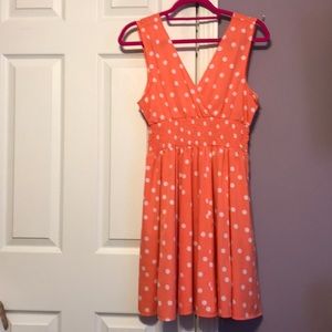 Coral Polka Dot dress